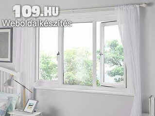 Középfelnyílós kétszárnyú műanyag ablak 150x150